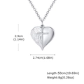 Especificaciones de tamaño del colgante corazón ala cruz con dimensiones y peso - Colgante Solo (Sin Cadena) (PN-2300S)