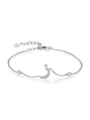 Elegante bracciale luna araba in argento S925 con diamanti pavé e accenti di zirconi - Design Luna Strass (SL2010) / Argento 925