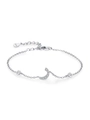 Bracciale in argento S925 con ciondolo a luna e chiusura a moschettone regolabile - Stile Ciondolo Luna (SL2011) / Argento 925