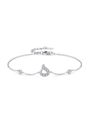 Bracciale in argento sterling S925 con pendente a goccia, diamanti e chiusura a moschettone - Stile Pendente Principale a Goccia (SL2015) / Argento 925