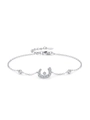Elegante bracciale in argento sterling S925 a ferro di cavallo con scintillanti zirconi - Stile Pendente a Forma di Ferro di Cavallo (SL2016) / Argento 925