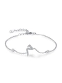 Bracciale in argento sterling S925 con carattere arabo, zirconi e catena a O - Stile Ciondolo Carattere (SL2017) / Argento 925