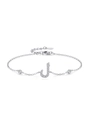 Bracciale regolabile in argento S925 con lettera J impreziosita da zirconi lucidi - Stile Lettera Maiuscola J (SL2018) / Argento 925