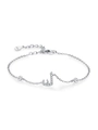 Bracciale in argento sterling S925 con ciondolo lettera araba e zirconi brillanti - Stile Forma Lettera Araba (SL2019) / Argento 925
