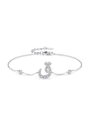 Elegante bracciale in argento sterling S925 con lettera araba e pietre di zircone - Stile Ciondolo Lettera Araba (SL2020) / Argento 925
