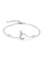 Elegante bracciale in argento sterling S925 con ciondolo a lettera araba con zirconi - Stile Catena Sottile Forma Lettera (SL2022) / Argento 925