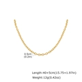 Gold-plated stainless steel oval link necklace with dimensions and weight specs - O-link Chain Necklace (NC-2632G)