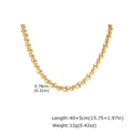 Golden stainless steel oval link necklace with dimensions 0.78cm width and 45cm length - Woven Interlaced Necklace (NC-2684G)