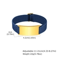 Elastic strap bracelet with gold metal plaque in deep blue for women and men - Dark Blue Style (BR-1817G-3)