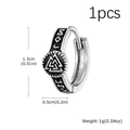 Detail van viking oorring met valknut symbool en runenpatronen voor heren - Valknut Symbool Stijl (EH-858S02-1)