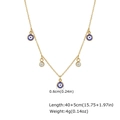 Detail van gouden evil eye ketting met blauw email en zirkoon, lengte 40+5cm - Boze Oog Stijl 2 (NC-2585G)