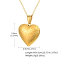 Detailed view of golden heart locket necklace with vintage floral patterns and dimensions - Gold Pendant No Chain