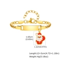 Detalle de pulsera de acero dorado con placa grabable y colgante de Papá Noel rojo - Estilo Papá Noel (BR-798G25)