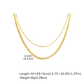 Vista dettagliata della doppia collana dorata con catena a serpente e misure indicate - Oro (NC-1367G01 Collana Lunghezza Totale 36+40+5CM)