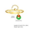 Detalle de la pulsera ID de acero dorado con un colgante de corona de Navidad colorido - Estilo Guirnalda de Navidad (BR-798G26)