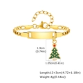 Detalle de la cadena dorada con placa en blanco y colgante de árbol de Navidad verde - Estilo Árbol de Navidad (BR-798G27)