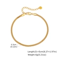 Golden 0.3cm mesh chain bracelet with lobster clasp and adjustable length extension - Anklet 3MM*21+5CM