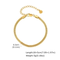 Minimalist gold mesh chain bracelet in stainless steel with adjustable lobster clasp - Gold 3mm*18-23cm