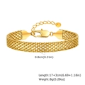 Gold stainless steel mesh bracelet with adjustable chain and lobster clasp, 0.8cm width - Gold 8mm*17-20cm