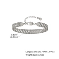 Silver stainless steel mesh bracelet with lobster clasp and adjustable extension chain - Steel 8mm*18-23cm