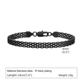 Minimalist 6mm black stainless steel mesh watch band bracelet with IP plating finish - Black 6mm*19cm