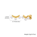 Dettagli dimensionali degli orecchini di perle placcati in oro 18 carati con peso - Oro
