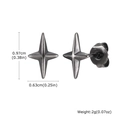 Orecchini a perno punk vintage in acciaio inossidabile con stella polare da uomo - Argento (ES-469GR-1)