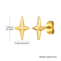 Dettaglio orecchino a stella dorato con misure di 0,97cm di altezza e 0,63cm di larghezza - Oro (ES-469G-1)