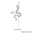 Ear cuff a serpente in acciaio inossidabile argento con squame e misure di 4,5 cm - Pezzo Singolo Solo (Senza Paio) / Color Acciaio Solo (Senza Oro)