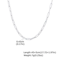 Dettaglio che mostra la larghezza di 0,43 cm e la lunghezza di 45+5 cm della collana - Argento/Lunghezza 45+5CM Larghezza 4.3MM