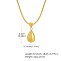 Makroaufnahme einer goldenen Tropfenkette mit Schlangenkette und Größenangaben - Halskette Stil (NC-2105G)