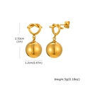 Detailed view of 18K gold plated knotted rope design earrings with hollow metal beads - Gold