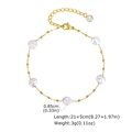 Cavigliera dorata in acciaio inossidabile con perle barocche e ciondolo a cuore in zircone - Oro (JC-229G)