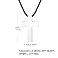 Collar con colgante de cruz con cordón de cera ajustable y acabado de acero pulido - Color Plateado con Cuerda de Cera
