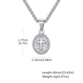 Afmetingen en details van de zilveren roestvrijstalen kruis hanger ketting grafiek - Alleen hanger (geen ketting inbegrepen) / Staalkleur
