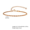 Détail d'une chaîne de cheville torsadée en or rose de 21,5 cm avec extension - Or Rose avec Zirconia (JC-056R)