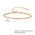 Detailed macro view showing the 0.3cm width and 21.5cm length of the golden twist chain - Rose Gold (JC-083R)