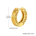 Men's gold-plated stainless steel hoop earring with vintage patterns and 1.57cm diameter - Gold