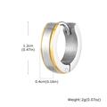 Minimalistische zweifarbige Huggie-Ohrringe in Silber und Gold mit 1,2 cm Außendurchmesser - Zweifarbig Gold