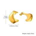 Boucles d'oreilles géométriques irrégulières en acier inoxydable doré pour femme - Doré