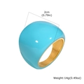 Klobiger blauer Emaille-Ring unregelmäßiges Design mit Goldbeschichtung 2cm Breite - Himmelblau Kuppel Breiter Stil (RC-636G07-1)