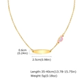 Pink and blue enamel butterfly necklace in 18K gold finish with size measurements - Necklace 2