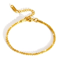Elegant gold-plated stainless steel twisted star chain anklet with lobster clasp - Gold (JC-083G)