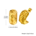 Specifiche delle dimensioni per orecchini a C testurizzati placcati in oro 18K - Texture Irregolare (ES-556)