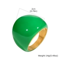 Breiter vergoldeter Ring mit grüner Emaille und einer Breite von 2cm im Detail - Grasgrüner Kuppel Stil (RC-636G07-4)