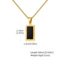 Dettagli del ciondolo nero con cornice dorata testurizzata e misure della catena a maglia quadra - Ciondolo Singolo (Senza Catena) / Oro