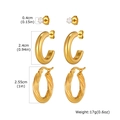 Vista dettagliata del set di 3 paia di orecchini dorati con dimensioni e peso inclusi - Set di Orecchini (EH-844G02-SET)