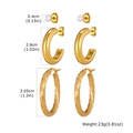 Tabella taglie dettagliata per set di tre paia di orecchini a cerchio dorati e zirconi - Set di Orecchini (EH-844G03-SET)