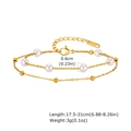 Zweilagiges 18K vergoldetes Perlenarmband mit weißen 6mm Kunstperlen für Damen Schmuck - Gold