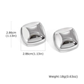 Detailed size and weight specs for these geometric square stainless steel stud earrings - Steel